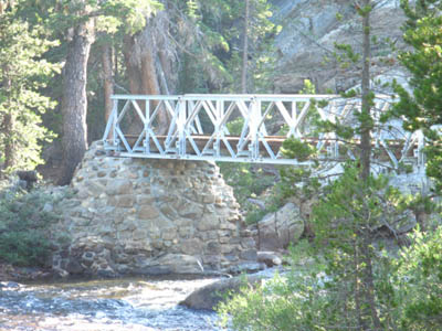 Bridge over Tuolumne River at Glen Aulin High Sierra Camp.